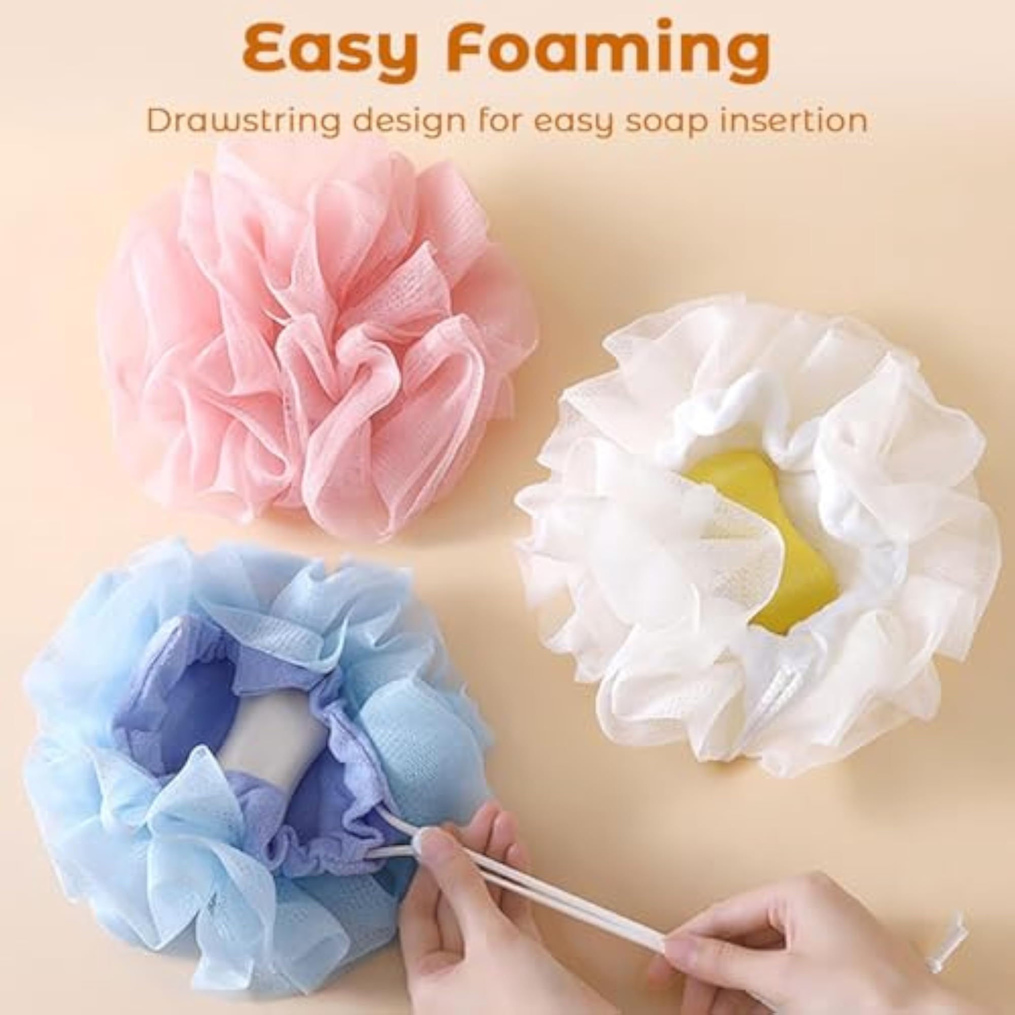2-in-1 Shower Loofah Bath Sponge Combo, Reusable