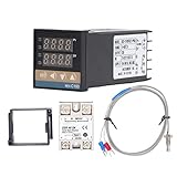 PID Temperature Controller REX, Digital PID Temperature Controller Kit, 100ACV to 240ACV, Comes with SSR 40DA Solid State Relay, for Electric Power Chemical Industry (40A)