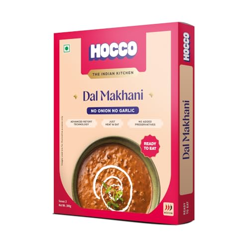 Image of HOCCO Ready to Eat Jain Dal Makhani | Just Heat & Eat | Jain Instant Food | Ready to Cook | Just Add Hot Water & Meal Ready in 5 Mins | Microwaveable | Serves 2-300g Each (Pack of 3)