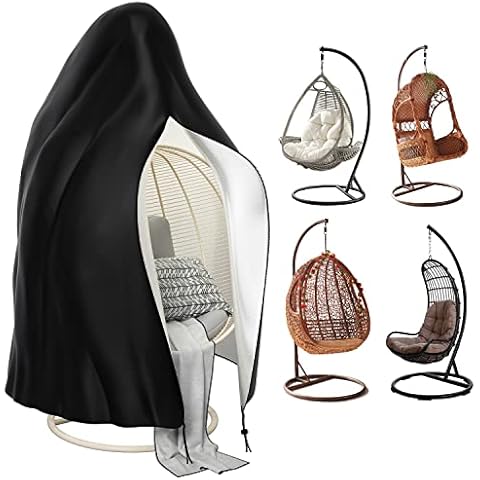 Patio Hanging Egg Chair Cover Waterproof Heavy Duty Outdoor 210D Oxford Fabric Swing Egg Chair Cover with Zipper, 115x190cm Cover