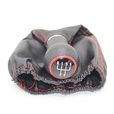 TOOHOM Fit for Polo Classic 6N 6N2 1996-2001 5 Speed Car Gear Stick Shift Knob Leather Boot Gearshif