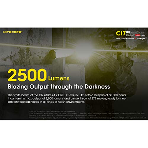 NITECORE CI7 2500 Lumen Tactical Flashlight 7000mw 940nm Long Range
