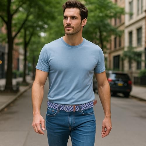 Braided Belt Multicolored Elastic Woven Golf Belts Elastic Jean Belts Casual Braided Stretch Belt for Men Women Golf Casual Sports Attire Pants Shirts4