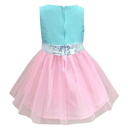 Image of Hopscotch Girls Knee Length Polyester Bow Applique Sleeveless Party Dress in Mint Color