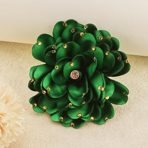Image of CSIYANJRY99 Dainty Feather & Rose Flower Large Brooch Lapel Pins Delicate Elegant Handmade Flower Brooches Pin Classic for Wedding Party Dance Banquet for Women Dress Suit Ceremony Clothes Accessories Jewelry Valentine's Day Gifts