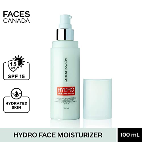 FACES CANADA Hydro Face Moisturiser, 100ml | Naturally Hydrating Moisturiser With SPF 15 | Anti Ageing | For Dry & Sensitive Skin | Evens Skin Tone... - Image 2