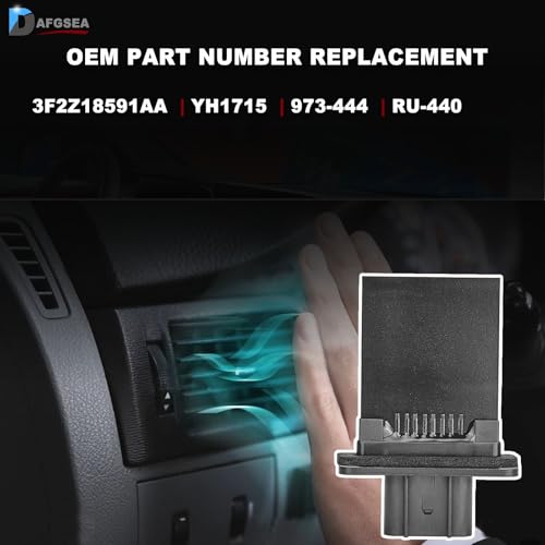 Image of YH-1715 Blower Motoror - Fit for 2008-2012 Ford F150 Expedition Fiesta Freestyle Mustang, for Lincoln & Mercury ，Replaces# Blower Resistor 3F2Z18591AA 973-444 RU-440 for Manual AC Control
