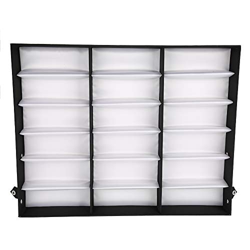 Boîte de rangement pour lunettes GOTOTOP noire à 18 compartiments sur table