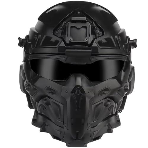 Casque modulaire intégré haut de gamme avec lunettes réversibles et masque tactique complet