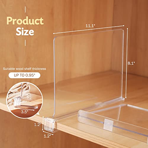 Sclvdi MASD08 Acrylic Shelf Dividers,8 Pcs Closets Shelf Organizer thumb #3