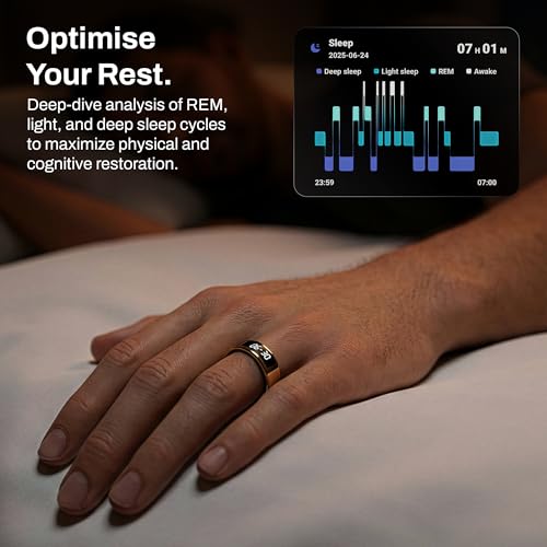 Image of Pebble Halo 2 Next-Gen Smart Ring with Digital Display, Gesture Control, 24x7 Sleep & SpO2 Monitoring, HRV Tracker, Stainless Steel Body,Step & Calorie Tracker (Gold, 11)