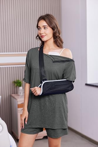 Deyeek 2Pcs Unisex Post Shoulder Surgery Shirts & Shorts Tear Away Shirts for Rotator Cuff Surgery Chemo Port Access Clothes3