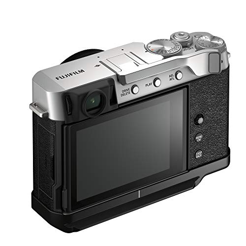 Image of Fujifilm X-E4 Mirrorless Camera Body with Accessories - Metal Hand Grip (MHG-XE4) & Thumb Rest (TR-XE4) - Silver