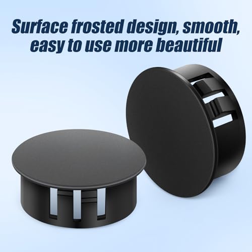 Image of 100PCS 1 inch Plastic Plugs Hole, Black Round PA66 Plug Furniture Hole Decorative Cover