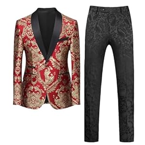 Men Suit 2 Piece Black Blue Red Men’s Luxury Business Wedding Prom Party Dress Blazer Jacket and Pants