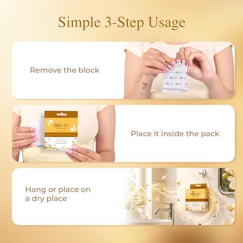 Image of Airvel Splendid Sandal Fragrance Block Pack of 5 (75g Each) | Bathroom Freshener | Toilet Perfumes & Fresheners | Bathroom Odor Remover | Non-Toxic | Long-Lasting Freshness Up to 45 Days