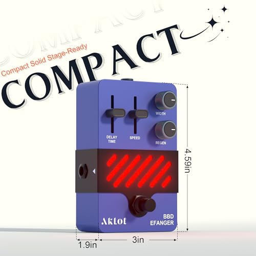 Image of AKLOT Flanger Electric Guitar Pedal: Classic Jet Sweep to Deep Modulated Swirl, Dynamic Touch-Responsive Modulation, Mini Guitar Effects Pedal True Bypass, NEON JetPhase