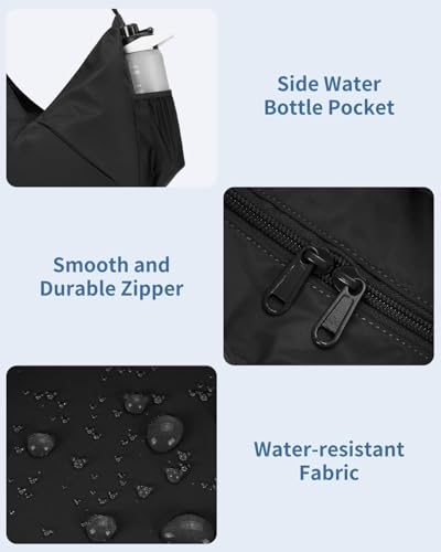 Image of Bayne Duffle Bags for Travel for Women - Multifunctional Gym Bag with Shoe Compartment, Waterproof Day Pack and Adjustable Shoulder Strap, Ideal Gym Bag for Women and Travel Shoulder Bag (Black)