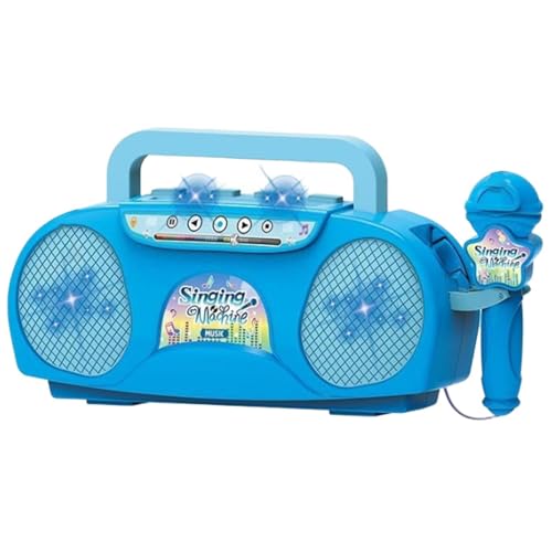Máquina de karaoke para niños, altavoz de karaoke para niños con micrófono, accesorios de instrumentos para adultos, efecto de iluminación para fiestas familiares en casa