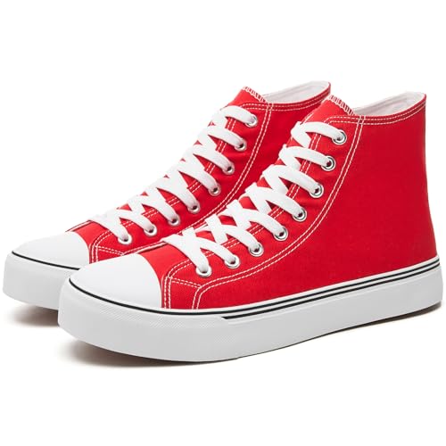 Image of yageyan Men's High Top Canvas Sneakers Fashion Lace up Walking Shoes Casual Classic