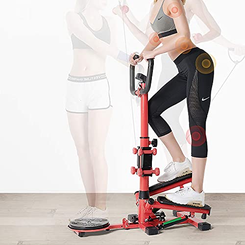 Image of Exercise Stepper with Handle Hand Grip Workout Fitness Machine massageable Gym Training Stepper Mini Stepper Exercise for Home Multifunction Display for Legs Arms Thigh Workout