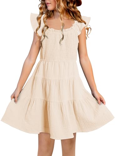 blibean Girls Summer Dresses Tween Cotton Sundress Size 6-15 Years Old