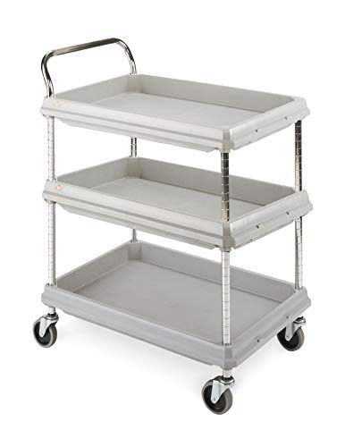 METRO - BC2030-3DG Metro Deep Ledge Series Polymer Utility Cart with 4 Swivel Casters, 3 Shelves, 400 lb. Total Capacity, 41" Height x 21-1/2" Width x 32-3/4" Length, Gray