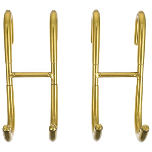 KHBUAB 2piezas Ganchos Metálicos para Colgar sin Taladro Gancho Trasero para Puerta de Acero Inoxidable Resistente y Duradero para Almacenamiento Doméstico de Rosa Dorado