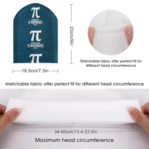 Funny Pi Day Spiral Pi Math 3.14 Kids Beanie Hat for for Girls Boys Children Cap Winter Knitted Chemo Cancer Headwear Accessories Gifts Decoration Black2