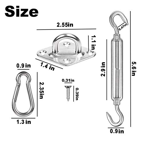 Shade&Beyond Shade Sail Hardware Kit,Ietfull Rectangle And Square Heavy Duty Sun Shade Sails Installation For Patio Lawn And Garden #TOP1