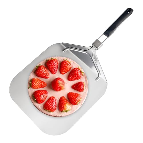 Cáscara de pizza de metal de aluminio,Paleta de pizza de metal | Cáscara de pizza plegable Cáscara giratoria de aluminio | Espátula de pizza ligera y resistente al calor para para hornear, pan