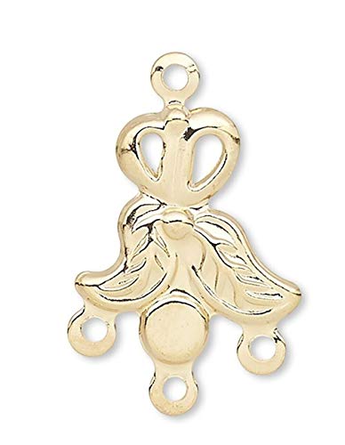 100 Gold Plated Steel Double Leaf Connectors with Loops / 14x13mm