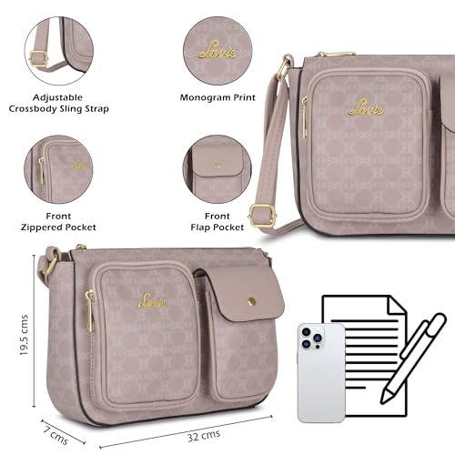 Image of Lavie Women's Monogram Elsa Pocket Crossbody Sling Bag | Ladies Purse Handbag | Gift for Women