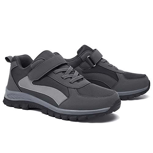 Image of LEADER SHOW Men's Comfortable Walking Shoes Non-Slip Safety Casual Sneakers for Elderly Strap Closure