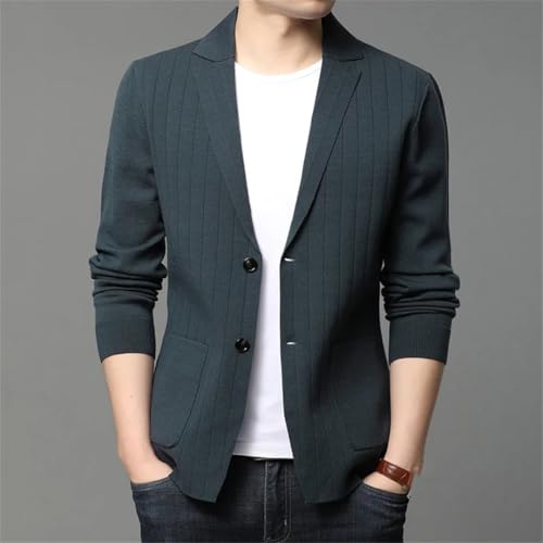 Men Knitted Cardigan Jacket Korean Blazer Coats Men Clothing2