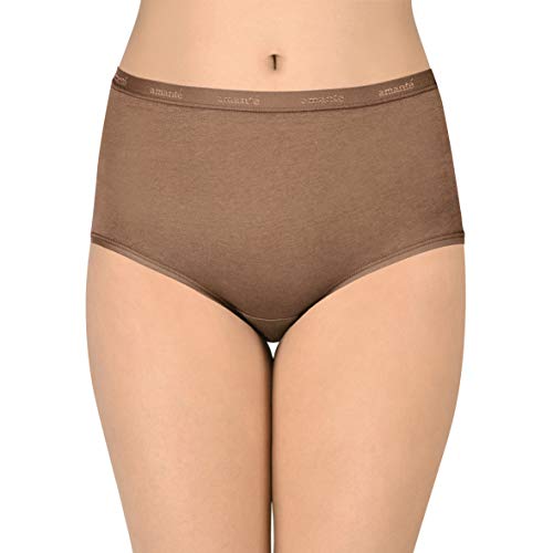 Image of Amante Solid Cotton Full Brief Panty Pack(Pack of 3)