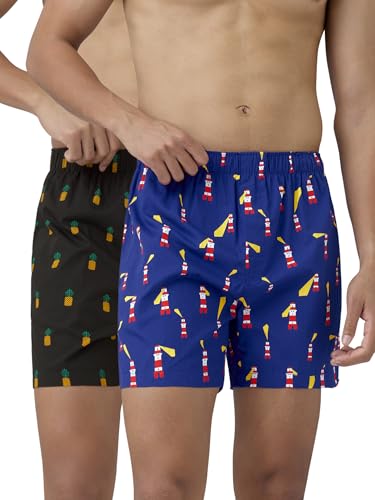 Image of XYXX Men's Remix Regular Fit Cotton Printed Boxer with Dual Pocket & No Marks Waistband (Pack of 2)