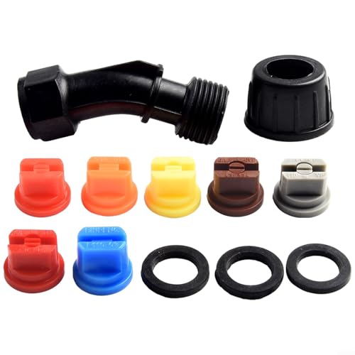 Besttoolifes Paquete de 6 boquillas de ventilador de 110° de apertura de 1,6 mm para pulverizador de mochila, boquillas de pulverización de pulverización de 110 grados, boquilla atomizadora en forma