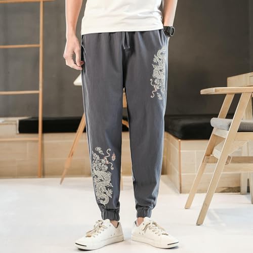 Pantalon sarouel homme style chinois décontracté large ado