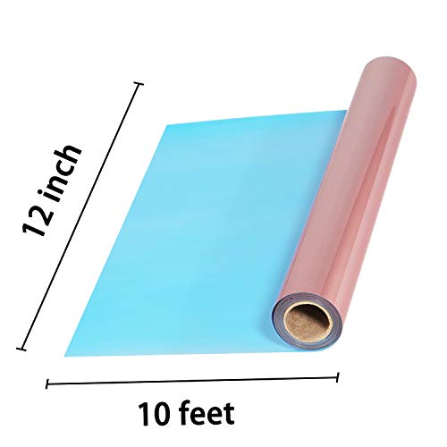 Image of FUNKAKA Heat Transfer Vinyl Rose Golden PU Soft Metal HTV Rolls, 12 inch x 9ft