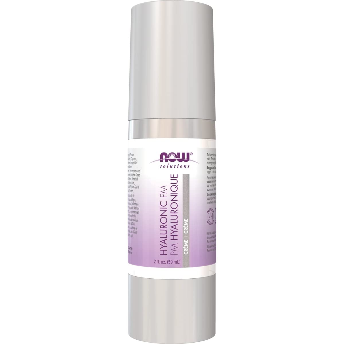 Solutions, Hyaluronic Acid PM Creme, 2 fl oz (59 ml), NOW Foods