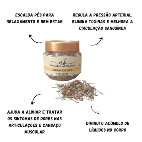 Kit 2 Escalda Pés Artesanal de Lavanda e Camomila Relaxante 120g