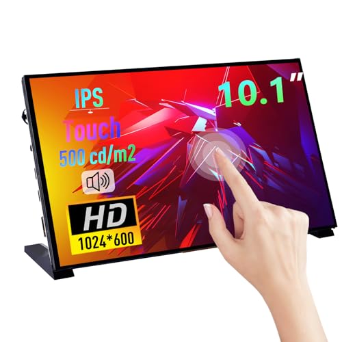 Image of GeeekPi 10.1 Inch Capacitive Touchscreen Display, 1024x600 IPS LCD with Dual-Speaker, HDMI Portable Monitor for Raspberry Pi 5 /4B /3B+ /3B /B+ /Zero /400, Win11 /10 /8 /7, Free-Driver