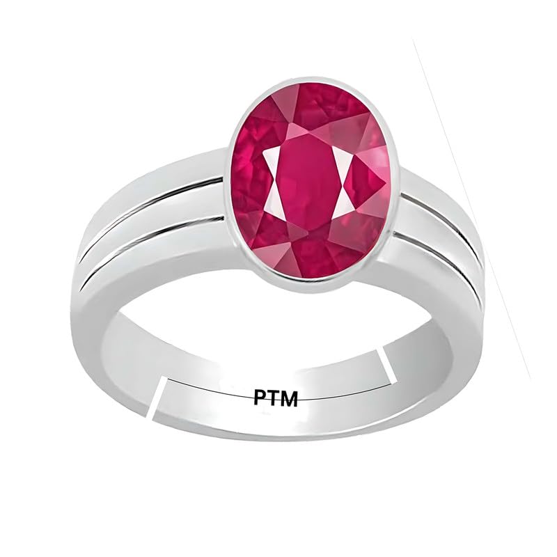 ptm Natural Ruby/Manik 3.25 Ratti to 10.25 Ratti or 3 Carat to 9.5 Carat Astrological Certified Gemstone Sterling Silver/bis Hallmark Adjustable Ring for Men & Women-picture-34