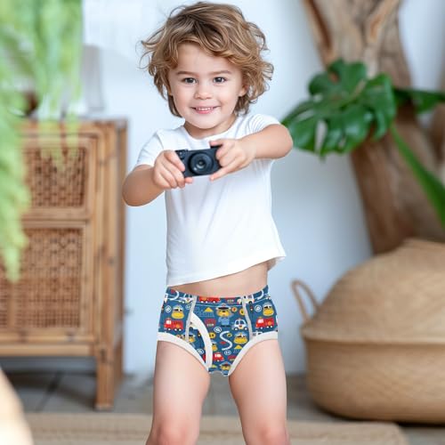 Boys' Exclusive Briefs Toddler Underwear 95% Combed Cotton Boxerbriefs 2T City Vehicle Pattern Cars 18 6