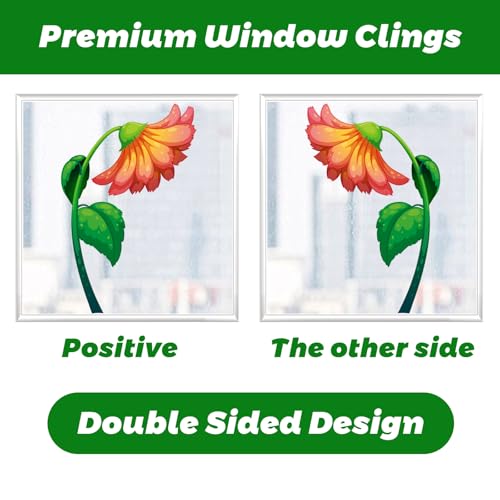 Set de 63 adhesivos para ventana con flores y mariposas miniatura 4