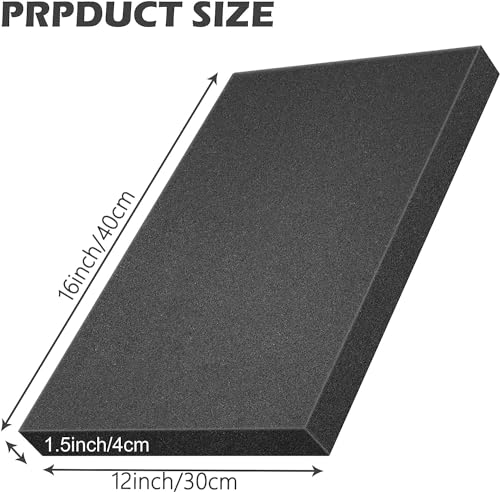 2 Pcs Polyurethane Foam Sheet- 16 x 12 x 1.5 Inch Cuttable Foam Inserts for Cases- Packing Foam Pads for Toolbox Camera Storage and Crafts