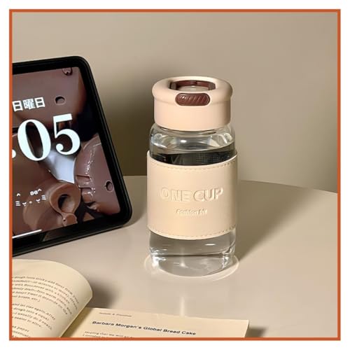 Image of Wosta Tea Infuser Bottle with Strainer - Hot & Cold Brew Glass WaterBottle - Leakproof - Silicone Sleeve - BPA Free Infuser - Tea -Pot Alternative - Leaf (White)