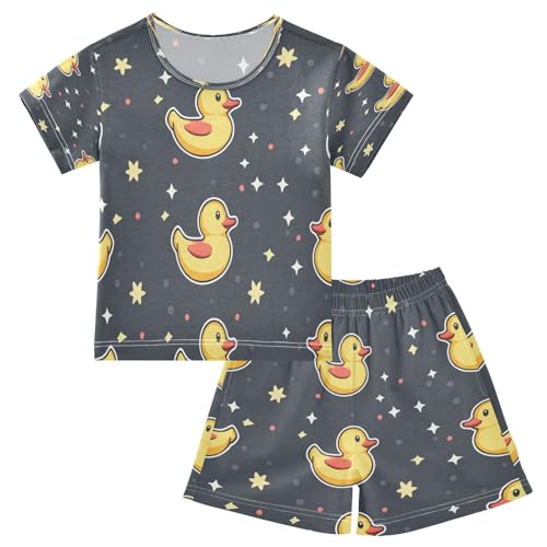 senya Funny Duck Swim S Summer Pajamas Set Short Cotton Sleepwear 2 Piece