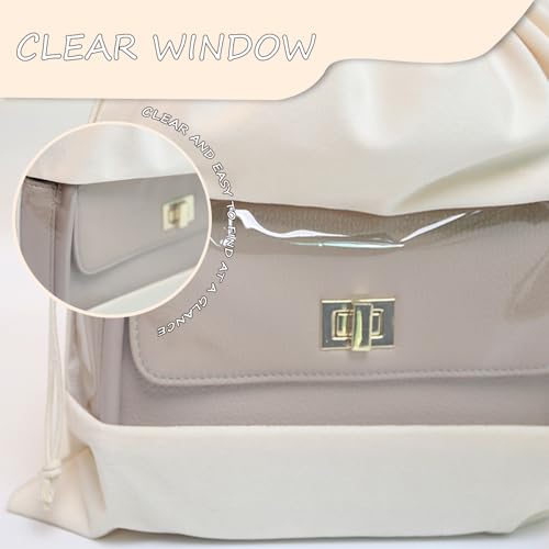 Lckaey handbags Dust Bags for Purse and shoes-grade suede velvet Clear tote bag dust Storage Bags 3 Pack Y100beige-L2